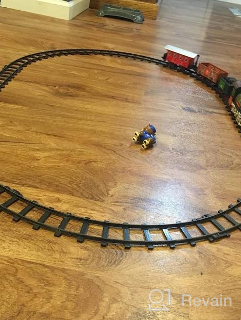 img 1 attached to Train Set - Electric Train Toy For Boys 2-4 W/ Lights & Sound, Railway Kits W/ Steam Locomotive Engine, Cargo Cars, 4 Horses & Tracks, For 4-7 review by Landon Bandepalli