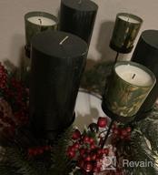 img 1 attached to 3-Pack Of Grey Unscented Pillar Candles By CandleNScent - Hand Poured And 3X6 Inches review by Kelsey Hoss