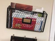 img 1 attached to Wall35 Felic Hanging File Organizer, Folder And Mail Holder For Wall, Metal Chicken Wire Baskets With Tag Slot, Black Set Of 6 review by Jennifer Witcofski