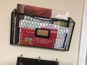 img 6 attached to Wall35 Felic Hanging File Organizer, Folder And Mail Holder For Wall, Metal Chicken Wire Baskets With Tag Slot, Black Set Of 6