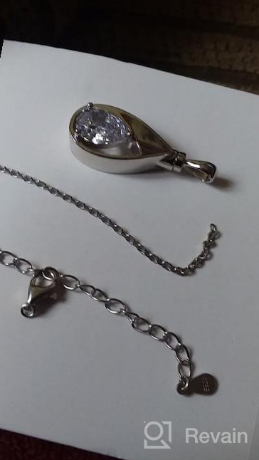 img 1 attached to Celebrate Life With A 925 Sterling Silver CZ Teardrop Ashes Keepsake Pendant Necklace - Perfect Memorial Gift review by Micah Manus