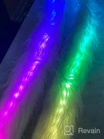 img 6 attached to Led Scarf Light Up Boa Glow Fur Scarves White Faux Furs For Rave Dance Party Men, Women