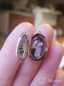 img 6 attached to SILVERCUTE 925 Sterling Silver Customizable Photo Lockets: Heart/Round/Oval Shape, Holds 1-2 Pictures, Perfect Gift For Women And Girls, Chain Length Options Available