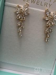 img 5 attached to Sparkling Gold Cubic Zirconia Bridal Earrings: Elegant Girls' Jewelry