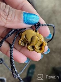 img 6 attached to Ожерелье с кулоном и амулетом в виде слона с тигровым глазом для мужчин и женщин