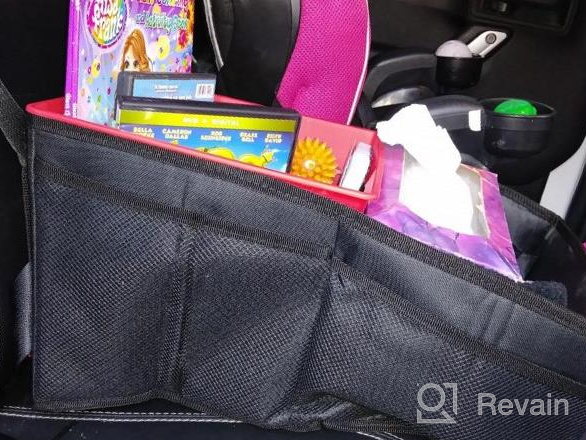 img 1 attached to Organize Your Car With IKross Back Seat Organizer Bins & Cup Holders - Perfect For Minivans, Vans, Cars And SUVs! review by Mike Slippy