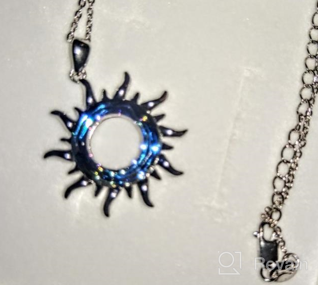 img 1 attached to Swarovski Crystal Sun Necklace with Sterling Silver/ Cat Pendant, 925 Silver Burning Sun Charm/ Cute Animal Cat Jewelry Gift for Women Girls 18''+2'' review by Zachary Jackson