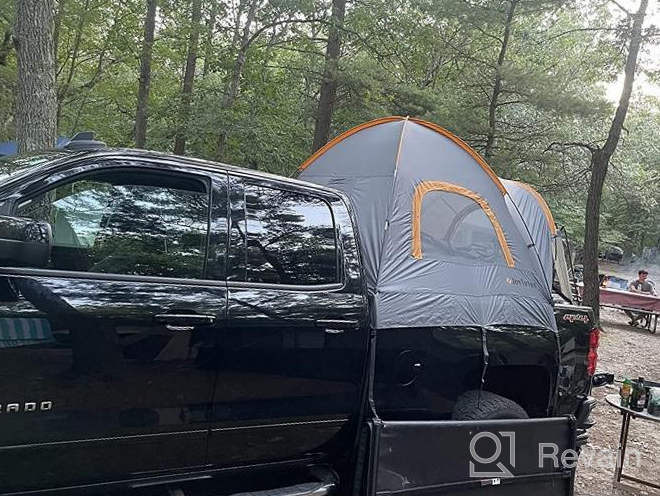 img 1 attached to 🚚 JoyTutus Orange Pickup Truck Tent: Waterproof, Double Layer, Portable for 2 People – Ideal Camping Companion, 5.5'-6' Bed review by Rob Kerr