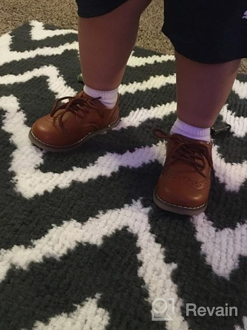 img 1 attached to 👞 TIMATEGO Toddler Leather Uniform Outdoor Boys' Oxfords: Durable and Stylish Footwear review by Jesus Cordova