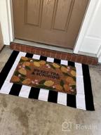 img 1 attached to Charming Black And White Striped Cotton Hand-Woven Outdoor Rug For A Stylish Home Entrance And Interior Decor (27.5'' X 43'') review by Caleb Olsen