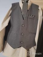img 1 attached to Formal Dresswear Vest Set for Boys - Johnnie Lene Pinstripe review by Melota Phillips