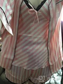 img 8 attached to Silk Satin Pajama Set For Women - 5 Piece Cami PJ Sleepwear With Button Down Loungewear
