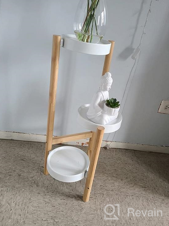 img 1 attached to 3 Tier Bamboo Plant Stand Indoor, Small Corner Plant Holder Modern Style Tall Display Rack Home Hallway Balcony review by Jack Malloy