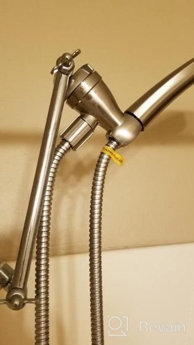 img 1 attached to Solid Brass 10-Inch Adjustable Shower Arm Extender With Anti-Slip Gear - Flexible Height & Universal Angle, Chrome Finish | FATCAMEL review by Gordie Johnson