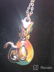 img 6 attached to Серебряный милый котенок Teardrop Cat кулон ожерелье с австрийским кристаллом для девочек и женщин подарок ювелирных изделий от EleQueen