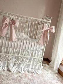 img 5 attached to 2 Tiered Ruffled Crib Skirt Baby Girl Nursery Bedding Dust Ruffle (White)
