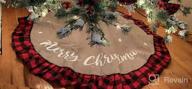 img 1 attached to Merry Christmas Party Decor: 36 Inch Red & Black Buffalo Plaid Tree Skirt By AISENO! review by Demetrio Lowe