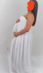 img 7 attached to Stylish Maternity Chiffon Maxi Dress For Photoshoot - ZIUMUDY Split Front Gown