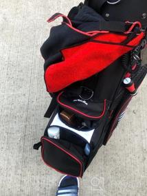 img 5 attached to Темно-синяя сумка для гольфа: легкая, портативная и организованная с 14-полосным разделителем и пылезащитным чехлом