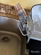 img 1 attached to 19"-27" Expandable Dish Drying Rack - Large Capacity, Heavy Duty Aluminium Drainer W/ Removable Cutlery & Cup Holder For Kitchen Countertop review by Bianca Campbell