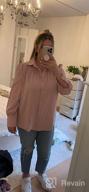 img 1 attached to Women'S Casual Long Sleeve Blouses Tops: EVALESS V Neck Button Down Shirts Solid Color Blouse Top review by Matthew Evans
