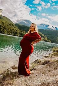 img 7 attached to Потрясающее платье для фотосессии беременных - Molliya Long Maxi с оборками, кружевом и дизайном с открытыми плечами