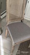 img 1 attached to Farmhouse Dining Room Chairs, Fabric French Distressed Bedroom Chairs With Round Rattan Back, Elegant Tufted Kitchen Chairs, Set Of 2, Grey review by Clint Fick