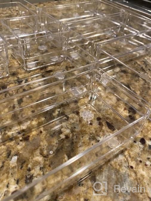 img 1 attached to 30-Pack Desk Drawer Organizer With 7 Sizes And Non-Slip Pads For Bathroom, Makeup, Bedroom, Kitchen, Office Supplies, And Crafts - Clear Trays For Optimal Storage And Organization By JARLINK review by Marisa Lynn