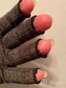 img 6 attached to Fingerless Compression Gloves For Arthritis Pain Relief - Rheumatoid Osteoarthritis & Carpal Tunnel, Dark Gray Medium Size