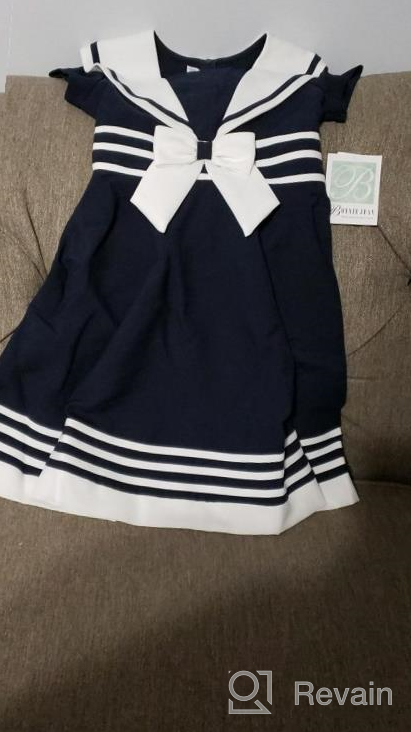 img 1 attached to Nautical Navy Sailor Dress for Young Girls review by Gavin Dunne