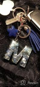 img 5 attached to Брелок SELOVO с синей кисточкой и подвеской в ​​виде звезды с буквами алфавита - идеальный аксессуар для сумки и идея подарка