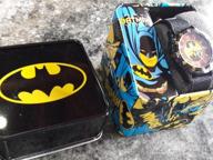 img 1 attached to Batman Kids' BAT5036 Time-Teaching Batman Watch: Black Canvas Band Edition review by Nick Whitman
