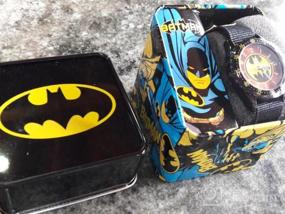 img 4 attached to Batman Kids' BAT5036 Time-Teaching Batman Watch: Black Canvas Band Edition