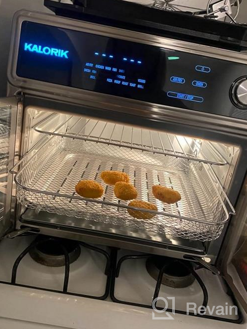 img 1 attached to Kalorik MAXX Smokeless Indoor Grill And Air Fryer Oven Combo, 26 Quart, Up To 500°F, 1700W, 22 Presets, Digital Display, 11 Accessories And Bonus Cookbook Included review by Nick Whitman