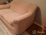 img 1 attached to Lamberia High Stretch Sofa Cover For 2-Seater Couch Loveseat - 3 Pieces Thick Washable Plush Jacquard Slipover Furniture Protector For Dogs, Pets & Kids. review by Michael Alves