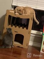 img 1 attached to PETIQUE Cat Villa Cardboard Scratcher Tower, Modern Indoor/Outdoor Cat House Furniture, Planet-Friendly Playground For Cats & Small Dogs review by Logan Goozmer