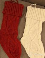 img 1 attached to Cozy Up With LimBridge'S 4 Pack Of Large-Sized Cable Knit Christmas Stockings For A Rustic And Personalized Holiday Decor review by Callie Boyd