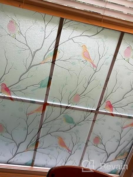 img 1 attached to Coavas Privacy Window Film Non-Adhesive Translucent Bird Window Film Decorative Glass Film Static Cling Film Bird Window Stickers For Home Office 17.7 X 78.7 Inch, Translucent review by Terri Kolb