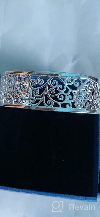 img 1 attached to Chic And Timeless: 925 Sterling Silver Open Bangle Cuff Bracelet Set For Women (Pack Of 3) review by Enoch Sahay