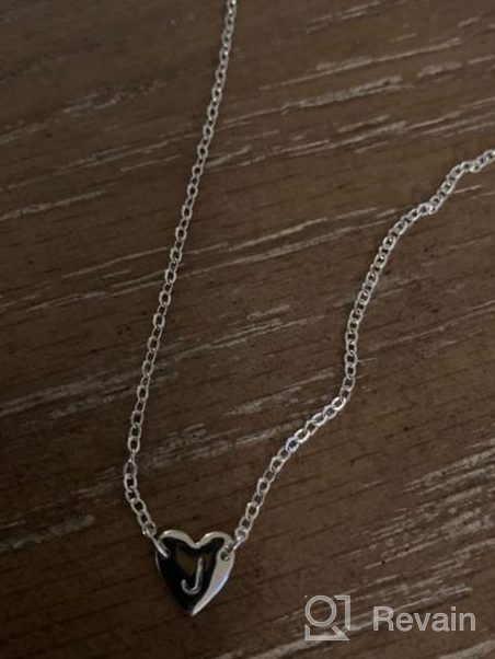 img 1 attached to 💖 Charming Turandoss Tiny Initial Heart Necklace: Perfect Girls' Jewelry review by Alexandra Griego