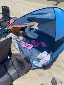 img 5 attached to FRUITEAM 3-4 человека всплывающая пляжная палатка солнцезащитный козырек с защитой от ультрафиолета для кемпинга, активного отдыха и пляжа, синий