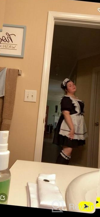 img 1 attached to Womens French Maid Lolita Cosplay Costume With Socks For Halloween And Anime Conventions By GRAJTCIN review by Barbara Lawler