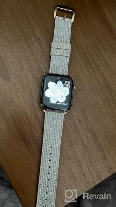 img 1 attached to Compatible With Apple Watch Band 45Mm 38Mm 40Mm 41Mm 42Mm 44Mm, CTYBB Blingbling Sweatproof Genuine Leather And Silicone Band For IWatch Series 8 7 6 5 4 3 2 1 SE Ultra,(Glitter Silver, 45Mm 42Mm 44Mm) review by Chantell Marie