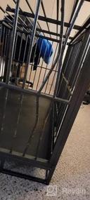 img 5 attached to Сверхмощная клетка для собак 36 дюймов с запираемыми колесами, двойной дверью и съемным лотком - PawHut Grey
