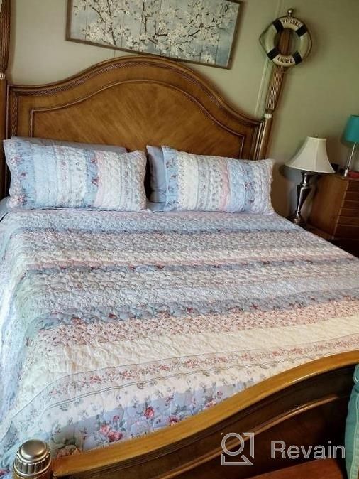 img 1 attached to Queen-Size Blue And Yellow Floral Printed Bedspread By BrylaneHome - The Claudine review by Pamela Hefton