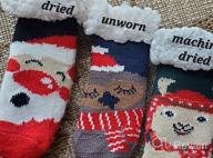картинка 1 прикреплена к отзыву Милые зимние детские пушистые тапочки с антискользящей подошвой для девочек и мальчиков - теплые домашние носки, идеальные подарки на Рождество от Carol Long