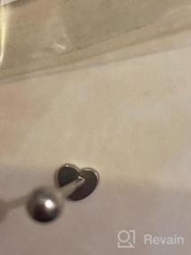 img 4 attached to 14G Stainless Steel Heart & Rose Shape Tongue Piercing Jewelry Barbells Rings