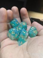 img 1 attached to UDIXI Polyhedral 7-Die D&D Dice Set - Perfect For Dungeons & Dragons, MTG, Pathfinder & Board Games (Green/Silver) review by Troy Coskillas