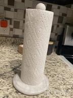 img 1 attached to Handmade White Marble Paper Towel Holder With Stand - Elegant & Durable Kitchen Towel Rack For Wrapping Paper & Hand Towels review by Michael Miles