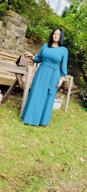 img 1 attached to Women'S Elegant Audrey Hepburn Style Maxi Dress With Round Neck, 3/4 Puff Sleeves, Belt And Pockets By AOOKSMERY review by Dred Swindler